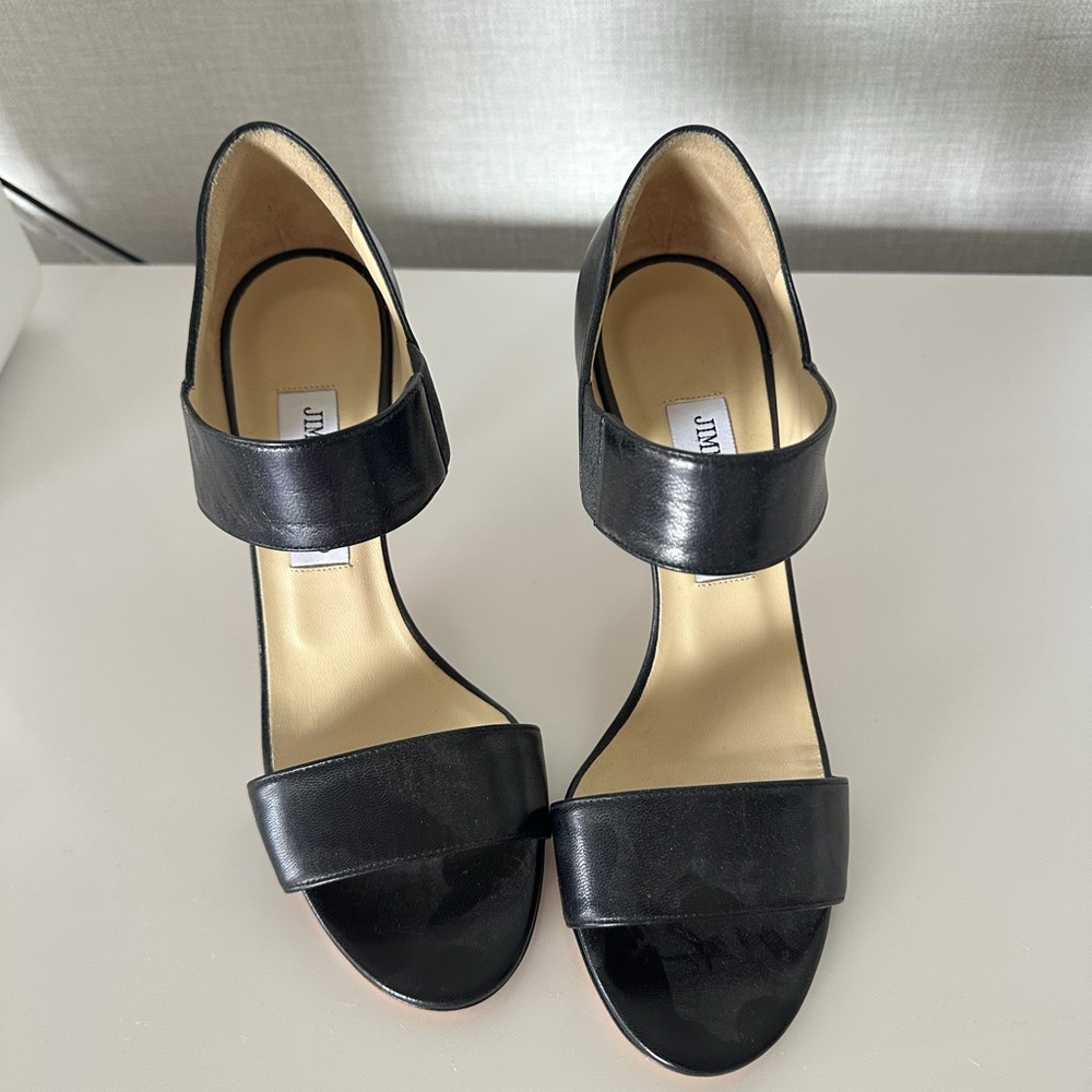Jimmy Choo Black Leather Heels
